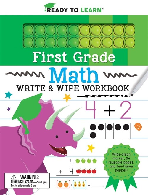 Ready to Learn: First Grade Math Write & Wipe Workbook with Popper (Spiral)