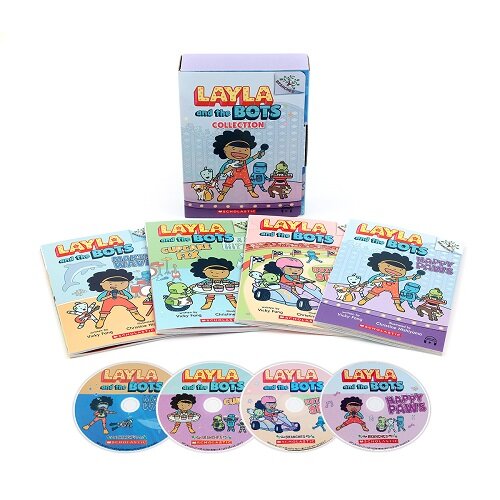 Layla and the Bots (Book+mp3 CD) 4종 박스 세트 : StoryPlus QR코드 (A Branches Book) (Paperback 4권 + CD 4장 + QR)