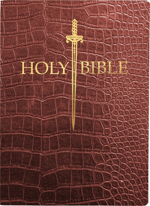 KJV Sword Bible, Large Print, Walnut Alligator Bonded Leather, Thumb Index: (Red Letter, Burgundy, 1611 Version) (Leather)