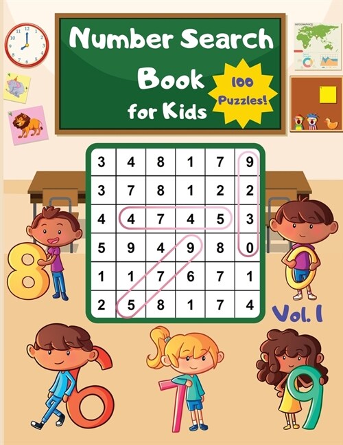 Number Search Book for Kids: 100 Fun and Educational Number Search Puzzles to Develop Number Recognition and Number Recall Skills for Kids (Paperback)