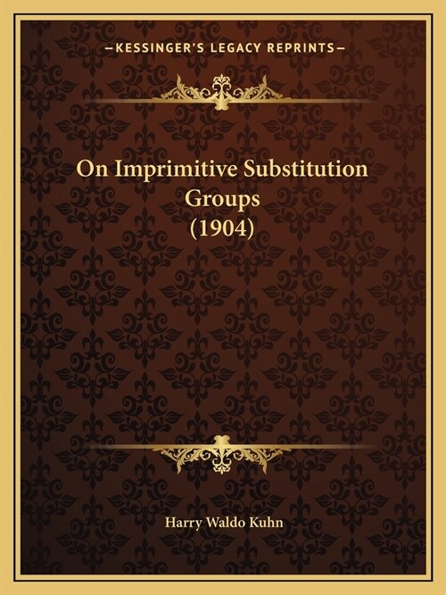 On Imprimitive Substitution Groups (1904) (Paperback)