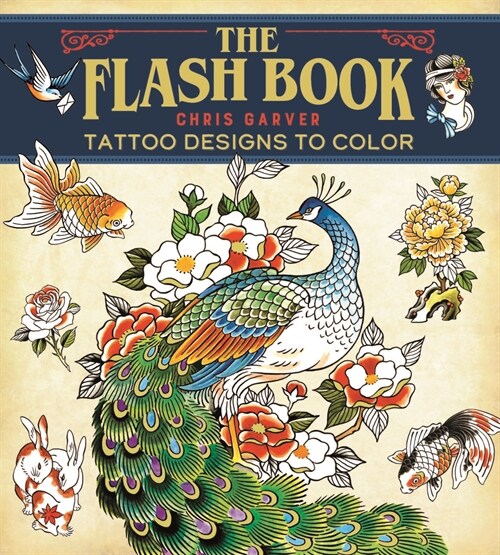 Flash Book: Hand-Drawn Tattoos to Color (Paperback)