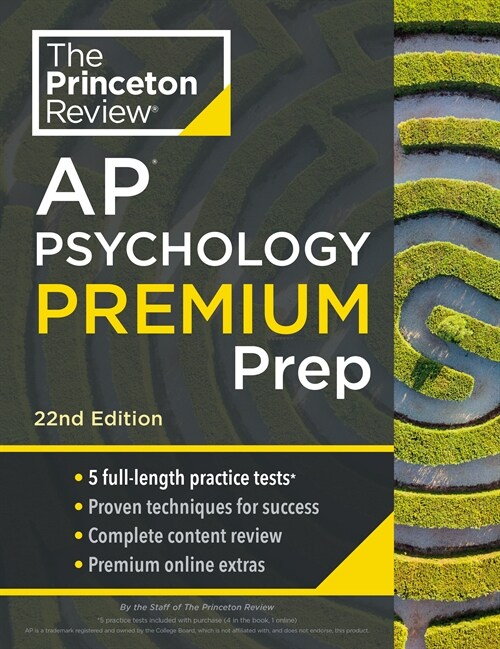 Princeton Review AP Psychology Premium Prep, 22nd Edition: For the New 2025 Exam: 3 Practice Tests + Digital Practice + Content Review (Paperback, 22)