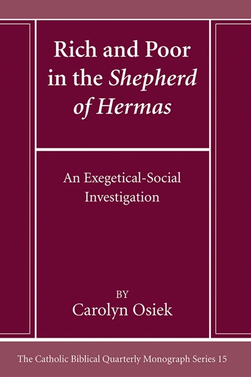 Rich and Poor in the Shepherd of Hermas (Paperback)