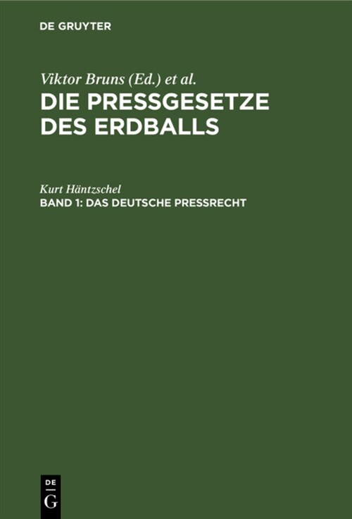 Das Deutsche Pre?echt (Hardcover, Reprint 2022)
