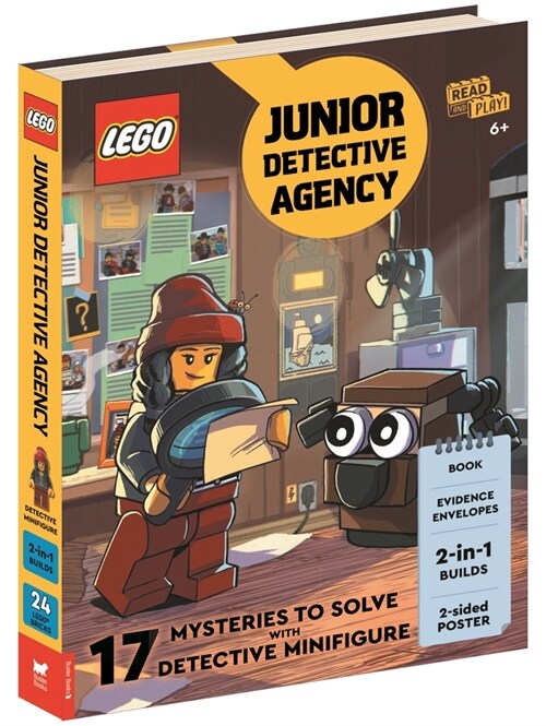 LEGO®  Books: Junior Detective Agency (with detective minifigure, dog mini-build, 2-sided poster, play scene, evidence envelopes and LEGO elements) (Hardcover)