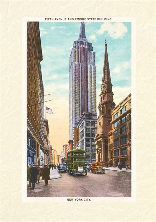 Vintage Lined Notebook Fifth Avenue, Empire State Building, New York City (Paperback)