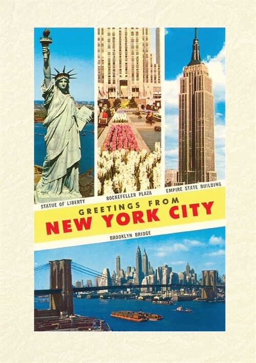 Vintage Lined Notebook Scenes, Greetings from New York City (Paperback)