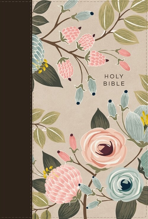 Niv, Thinline Bible, Large Print, Leathersoft, Floral, Zippered, Red Letter, Comfort Print (Imitation Leather)