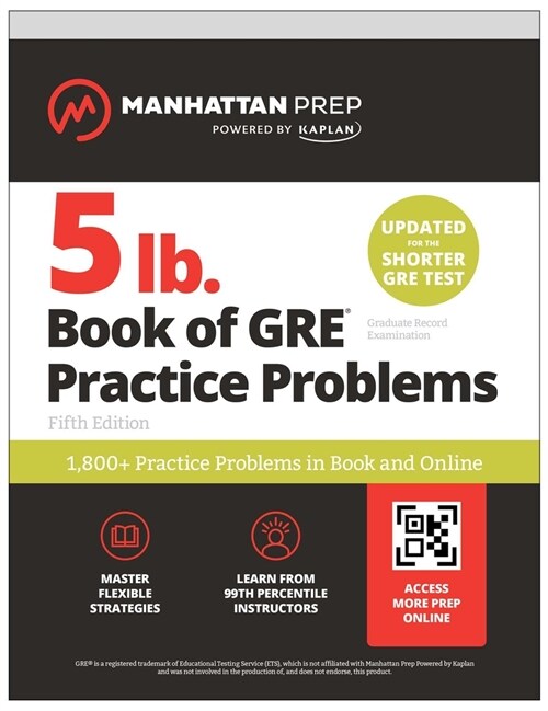 5 lb. Book of GRE Practice Problems: 1,800+ Practice Problems in Book and Online (Paperback, 5)