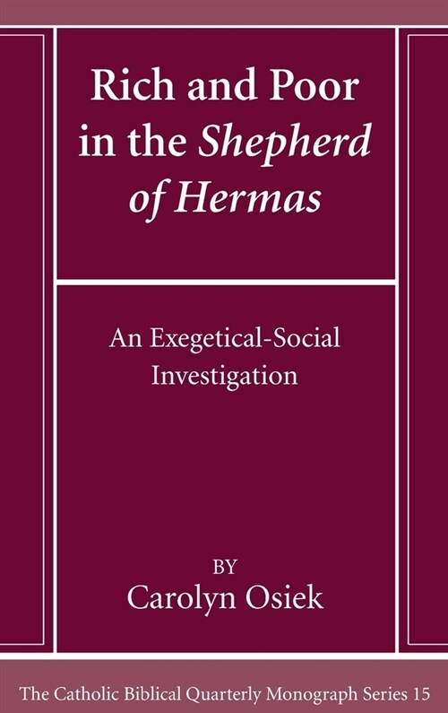 Rich and Poor in the Shepherd of Hermas (Hardcover)