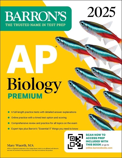 AP Biology Premium, 2025: Prep Book with 6 Practice Tests + Comprehensive Review + Online Practice (Paperback)