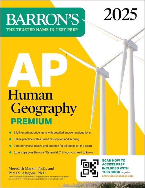 AP Human Geography Premium, 2025: Prep Book with 6 Practice Tests + Comprehensive Review + Online Practice (Paperback)