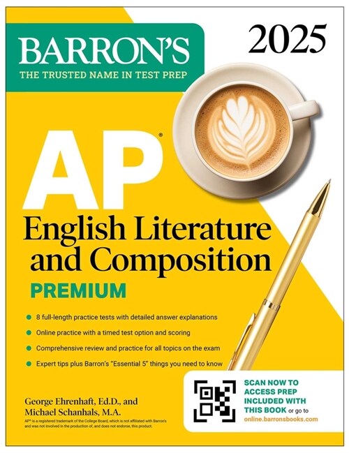 AP English Literature and Composition Premium, 2025: Prep Book with 8 Practice Tests + Comprehensive Review + Online Practice (Paperback)
