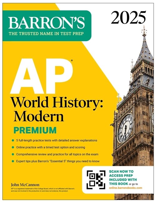 AP World History: Modern Premium, 2025: 5 Practice Tests + Comprehensive Review + Online Practice (Paperback)