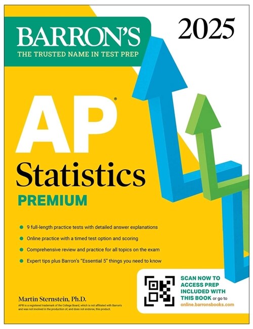 AP Statistics Premium, 2025: Prep Book with 9 Practice Tests + Comprehensive Review + Online Practice (Paperback)