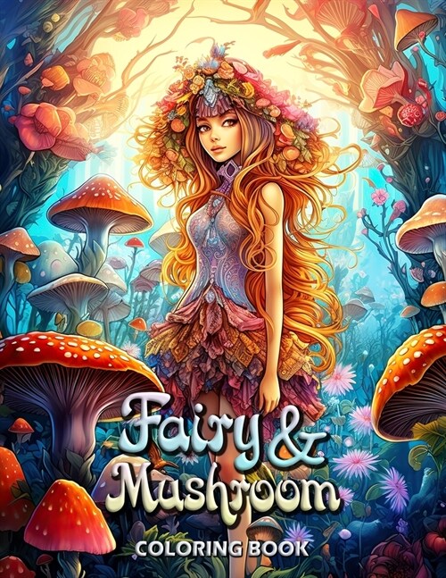 Fairy and Mushroom Coloring Book: Whimsical Worlds: Adult Coloring for Creativity and Calm (Paperback)