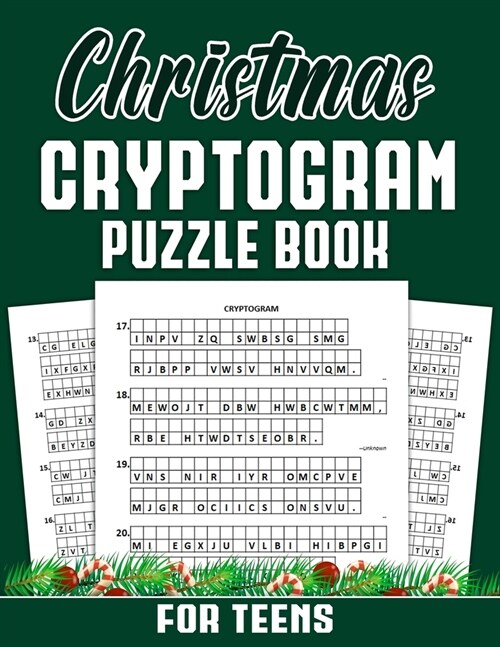 Christmas Cryptogram Puzzle Book For Teens: Boost your brainpower and problem-solving abilities through brain-challenging puzzles (Paperback)