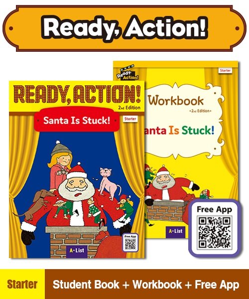 Ready Action Starter : Santa Is Stuck! (Student Book + App QR + Workbook, 2nd Edition)