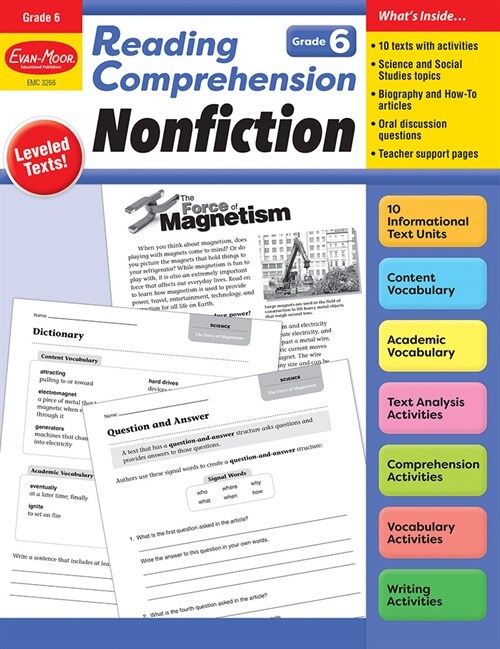 Reading Comprehension: Nonfiction, Grade 6 Teacher Resource (Paperback)