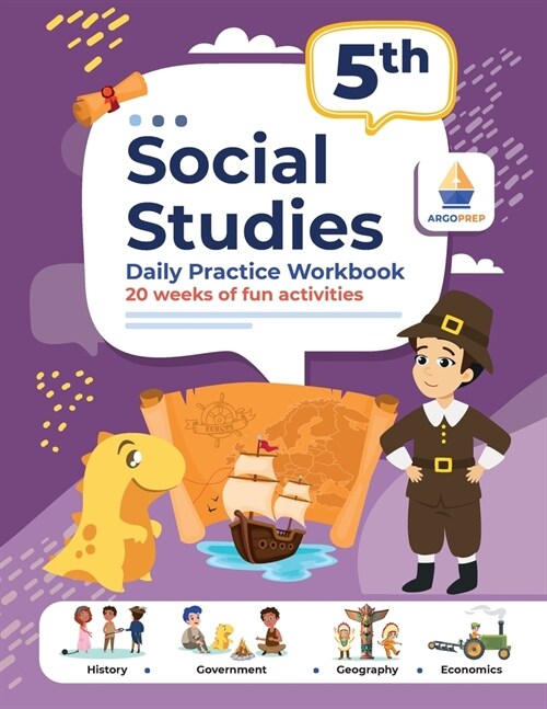 5th Grade Social Studies: Daily Practice Workbook 20 Weeks of Fun Activities History Government Geography Economics + Video Explanations for Eac (Paperback)