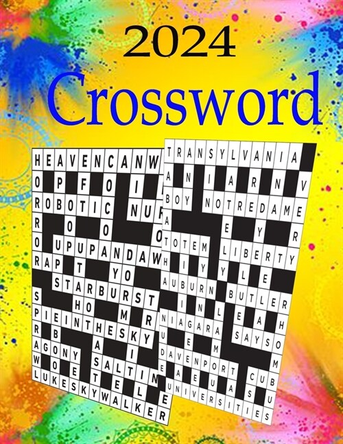 2024 Crossword Puzzle book: 100 Large Print Crossword Puzzles For Adults, Teens And Seniors With Solutions, (Paperback)