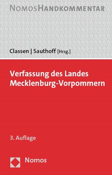 Verfassung Des Landes Mecklenburg-Vorpommern: Handkommentar (Hardcover, 3)