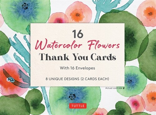 16 Thank You Cards Watercolor Flowers: 4 1/2 X 3 Inch Blank Cards in 8 Lovely Designs (2 Each) with 16 Envelopes (Other)