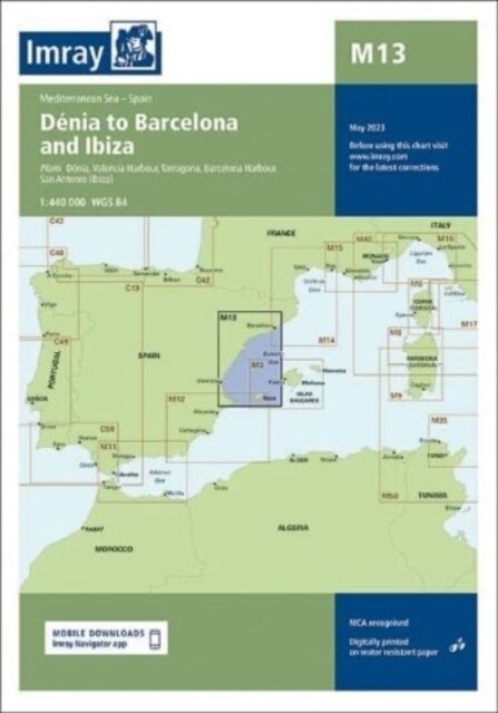 Imray Chart M13 : Denia to Barcelona and Ibiza (Sheet Map, folded, New ed)