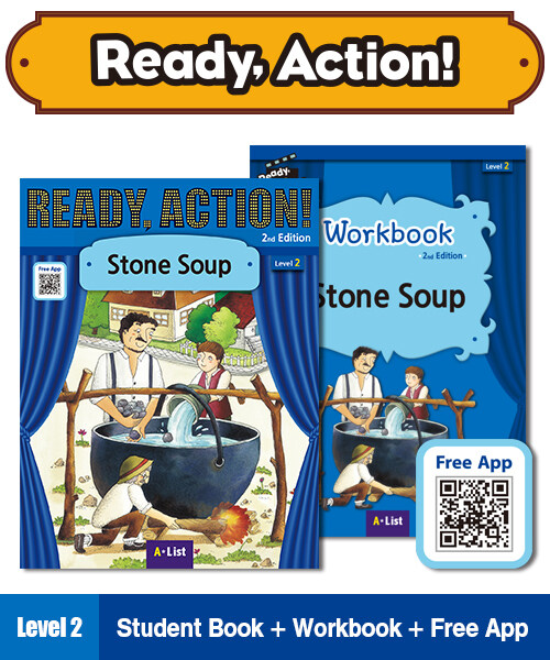 Pack-Ready Action Level 2 : Stone Soup (Student Book + App QR + Workbook, 2nd Edition)