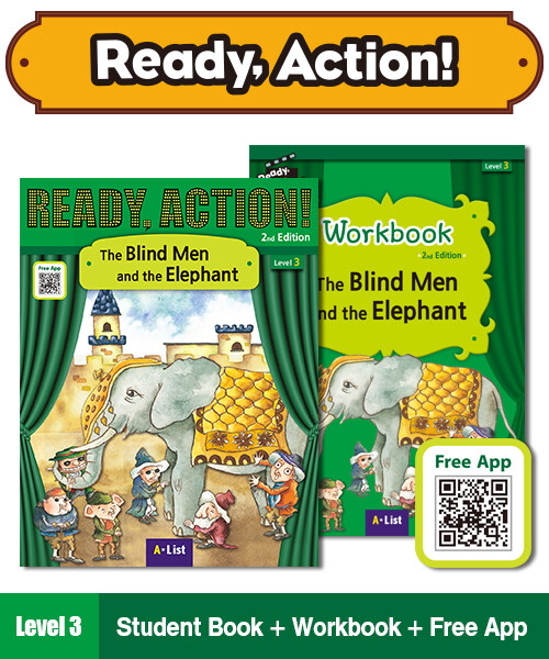 Pack-Ready Action Level 3 : The Blind Men and the Elephant (Student Book + App QR + Workbook, 2nd Edition)