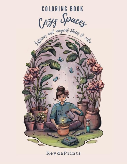 Cozy Spaces Coloring Book: For Adults, Lovely Interiors and Magical Places (Paperback)