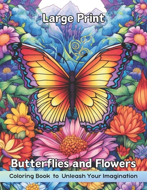 Large Print Butterflies and Flowers Coloring Book: The Large Print Butterfly and Flowers Coloring Book for Relaxation and Stress Relief (Paperback)