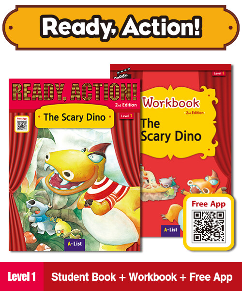 Pack-Ready Action Level 1 : The Scary Dino (Student Book + App QR + Workbook, 2nd Edition)