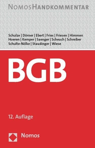 Burgerliches Gesetzbuch: Handkommentar (Hardcover, 12)