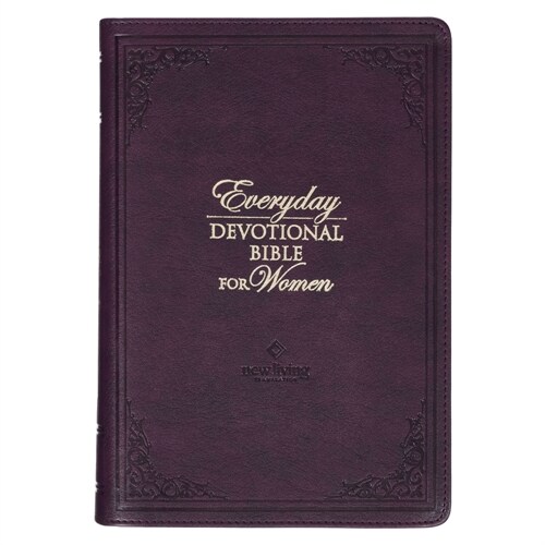 NLT Holy Bible Everyday Devotional Bible for Women New Living Translation, Vegan Leather, Purple Debossed (Leather)