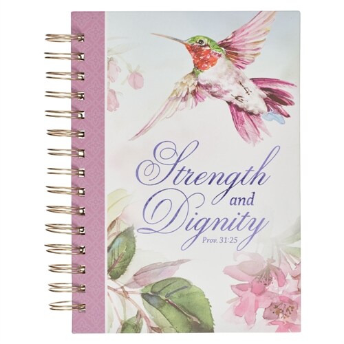 Christian Art Gifts Purple Journal W/Scripture Strength and Dignity Large Bible Verse Notebook, 192 Ruled Pages, Proverbs 31:25 Bible Verse (Spiral)