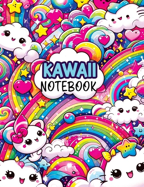 Kawaii Notebook: Composition Notebook for Kids with Dotted Midline and Picture Space Writing Paper, Perfect for Primary Journals in Gra (Paperback)