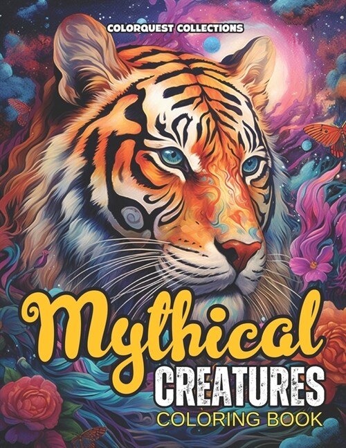 Mythical Creatures Coloring Book: Fantasy Meets Nature: A Coloring Odyssey Through Mythical Realms (Paperback)