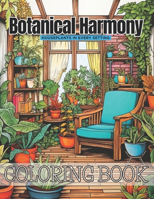 Botanical Harmony Coloring Book: Houseplants in Every Setting (Paperback)