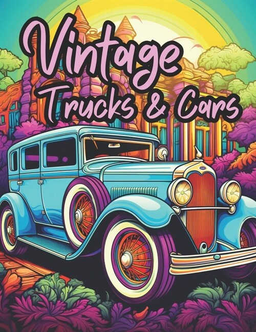 Vintage Trucks & Cars: Drive Through History with 50 Classic cars and Trucks Coloring Book, Your Perfect Relaxation Companion for All Ages. (Paperback)