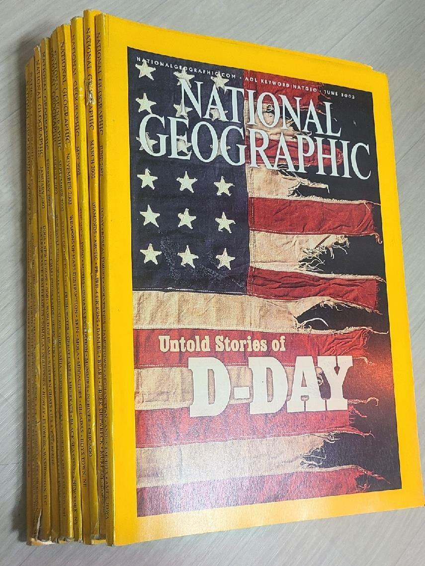 [중고] 영문판 내셔널 지오그래픽 National Geographic 2002년 1월~12월 (총12권) (Paper back)