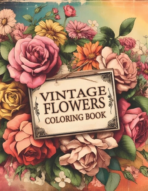 Vintage Flowers Adult Coloring Book: A Vintage Floral Coloring Experience Infused with Botanical Elegance, Offering Relaxation and Creative Bliss Amon (Paperback)