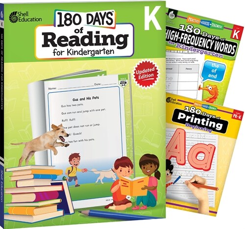 180 Days(tm) Reading, High-Frequency Words, & Printing Grade K: 3-Book Set: Practice, Assess, Diagnose (Hardcover)