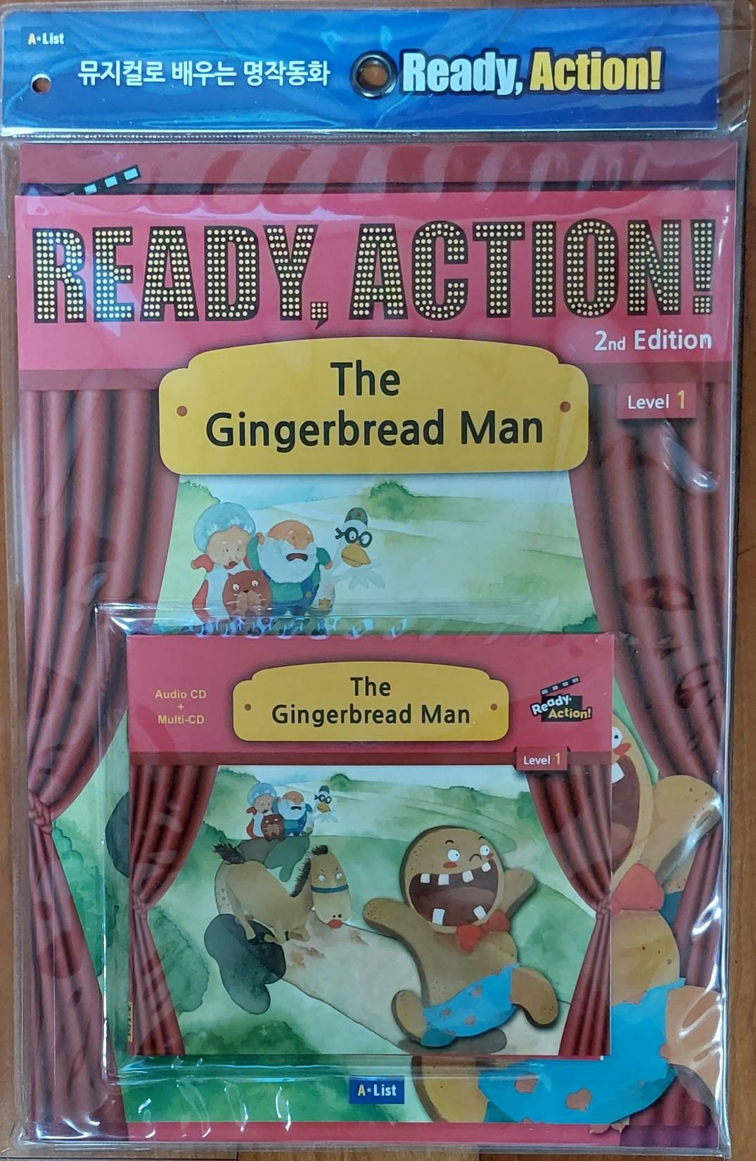 [중고] Ready Action Level 1 : The Gingerbread Man (Student Book + App QR + Workbook, 2nd Edition)