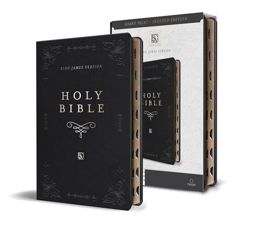 KJV Holy Bible, Giant Print Thinline Large Format, Black Premium Imitation Leath Er with Ribbon Marker, Red Letter, and Thumb Index (Paperback)