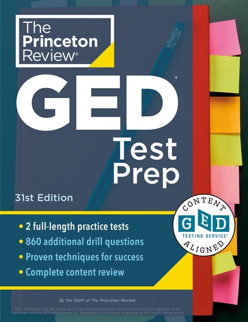 Princeton Review GED Test Prep, 31st Edition: 2 Practice Tests + Review & Techniques + Online Features (Paperback, 31)