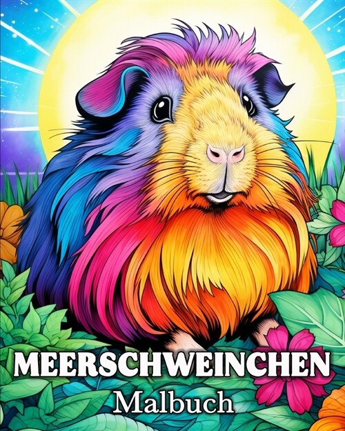 Meerschweinchen Malbuch: 50 niedliche Bilder zum Stressabbau und zur Entspannung (Paperback)