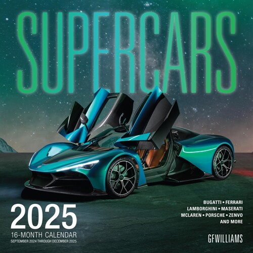 Supercars 2025: 16-Month Calendar--September 2024 Through December 2025 (Other)