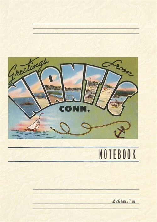 Vintage Lined Notebook Greetings from Niantic (Paperback)